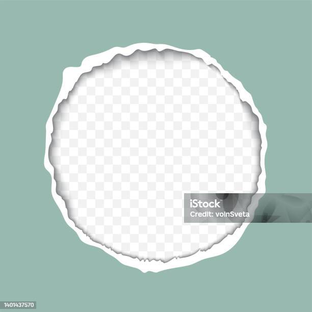 Ripped Paper Rounded Torn Paper Round Frame For Design Realistic Vector Texture Stock ...