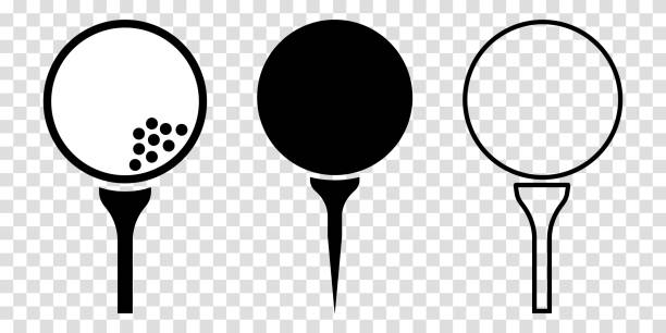 golfbälle ikonen - golf golf club golf swing tee stock-grafiken, -clipart, -cartoons und -symbole