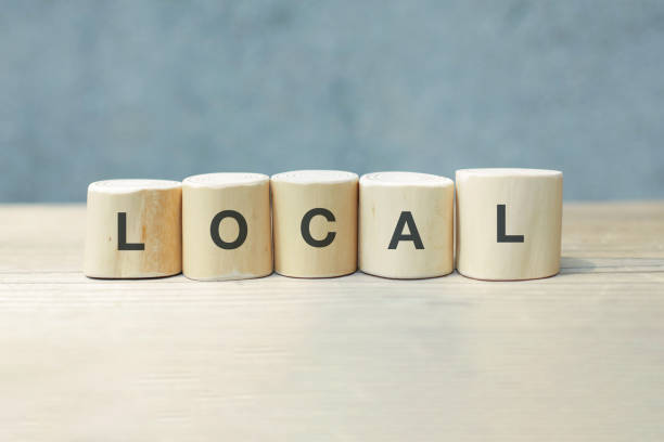 istock Local in wood type. Word wood type. 1401441709