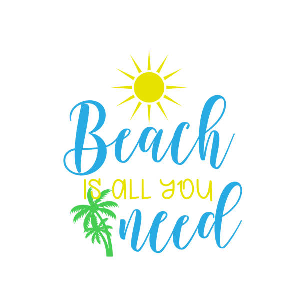 beah is all you need summer lettering quote vector beah is all you need summer lettering quote vector beah stock illustrations