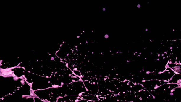 istock Pink liquid splashes, swirl and waves with scatter drops 1401449084