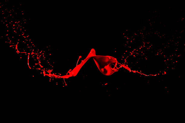 isolated red paint against black backgrounds