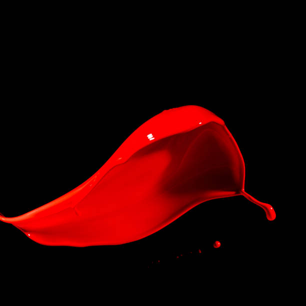 isolated red paint against black backgrounds