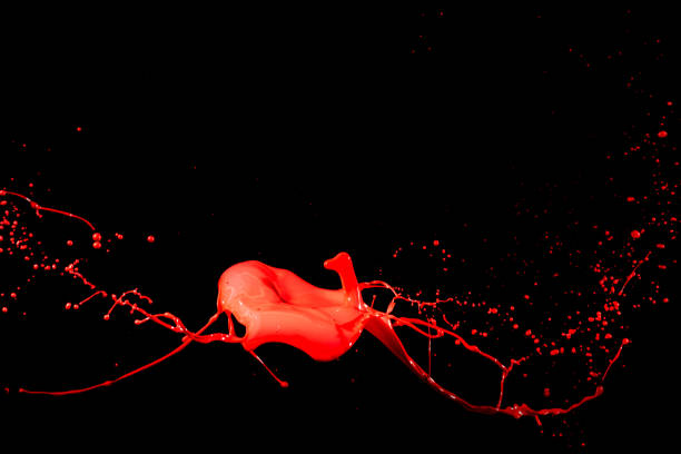 isolated red paint against black backgrounds