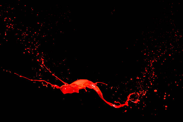isolated red paint against black backgrounds