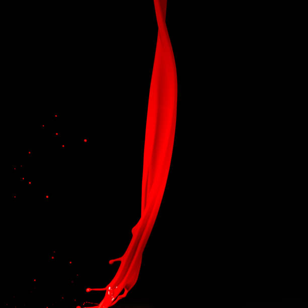 isolated red paint against black backgrounds