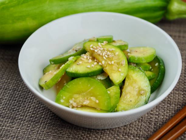 istock Korean food stir-fried zucchini, cooking 1401455334