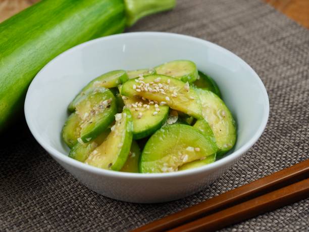 istock Korean food stir-fried zucchini, cooking 1401455345