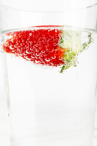Strawberries in carbonated water