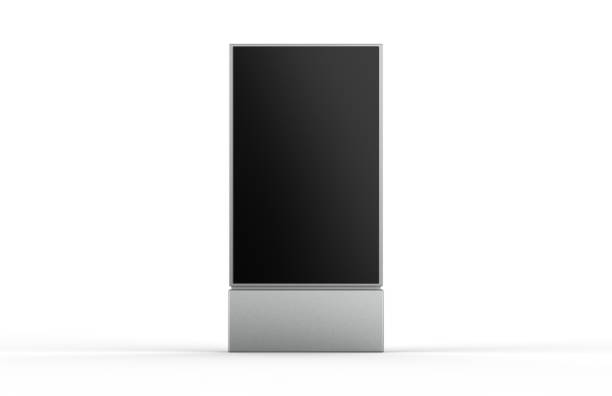 istock WiFi network Multi touch floor standing LCD, display digital signage display touch monitor mockup. 3d render illustration. 1401462538