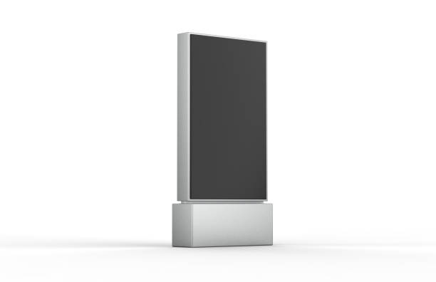 istock WiFi network Multi touch floor standing LCD, display digital signage display touch monitor mockup. 3d render illustration. 1401462542