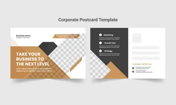 Vector illustration of Modern & creative corporate business postcard design template.