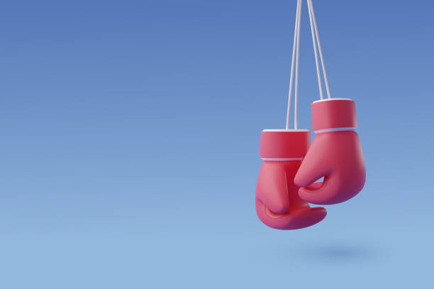 istock 3d Vector Boxing with Red and Blue gloves, Sport and Game competition concept. 1401470471
