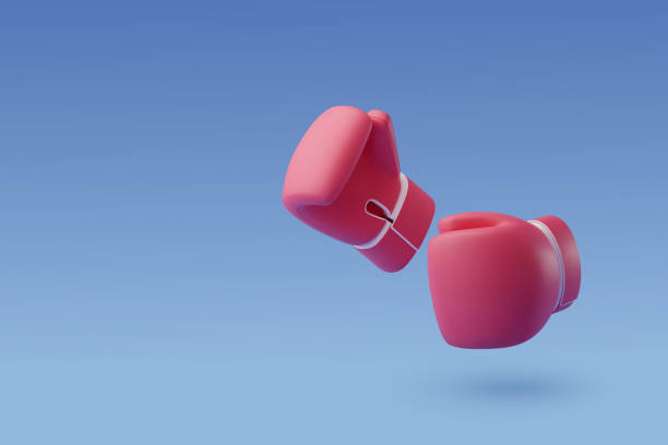 istock 3d Vector Boxing with Red and Blue gloves, Sport and Game competition concept. 1401470483