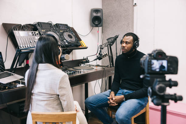 istock Broadcasting from radio station 1401474027