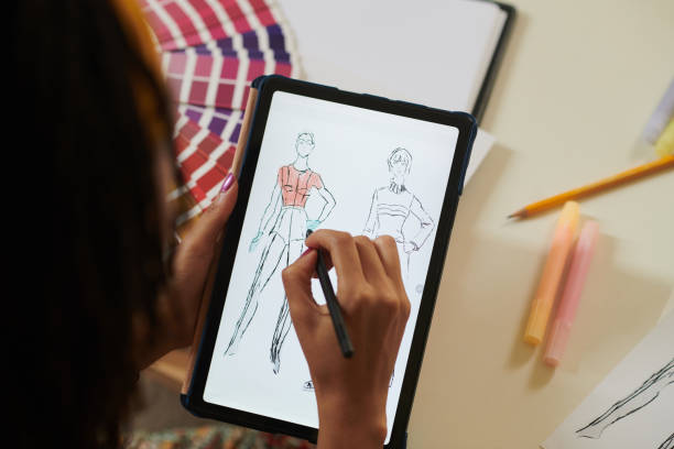 istock Female Artist Coloring Sketch 1401476327