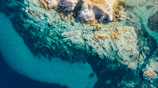 istock Aerial view of turquoise water's edge 1401479423