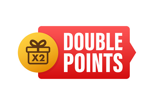 Flat icon with red double points for promotion design. Vector illustration design.