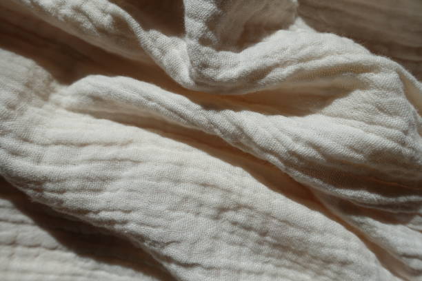 istock Jammed simple thin white cotton muslin fabric 1401483881
