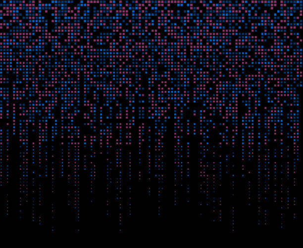 pixels bicolor falling pixels pattern design background bit binary stock illustrations