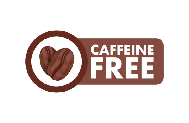Caffeine free icon. Coffee beans. Vector stock illustration. Caffeine free icon. Coffee beans. Vector stock illustration decaffeinated stock illustrations