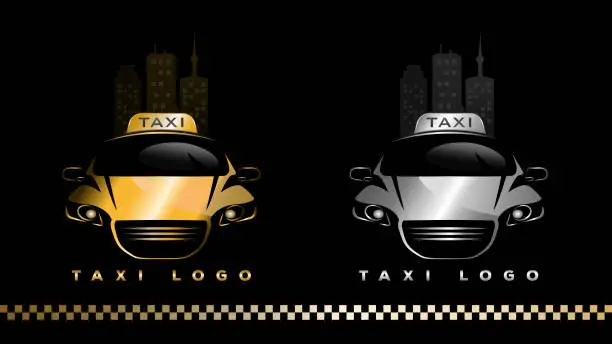 Vector illustration of Graphic elements for taxi service company in vector format