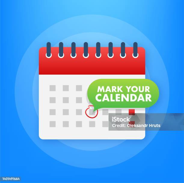 Mark Your Calendar For Landing Page Design Calendar Reminder Check Mark Icon Stock Illustration - Download Image Now