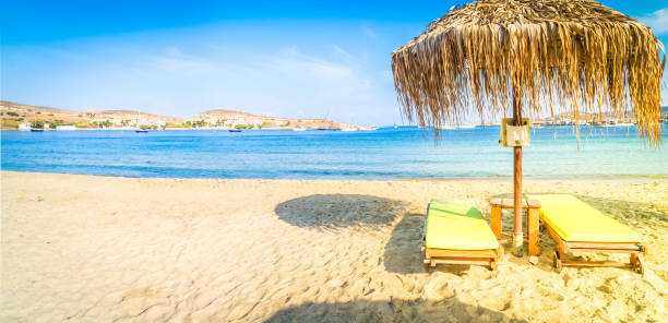 istock Romantic beach at greek island 1401492723