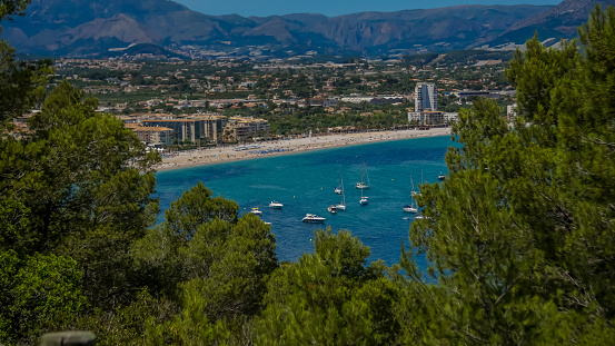 Panoramic views from the Natural Park of Sierra Helada of the beach of Albir