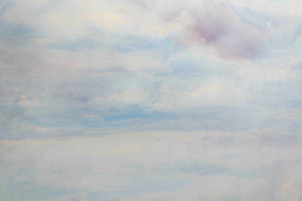 istock Paint on Canvas: Abstract Pattern in White, Blue, Cream and violet Hues - Background 1401502589