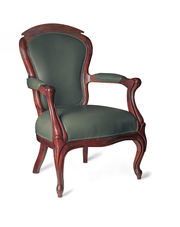 The armchair is a spacious chair, with handles for the elbows.