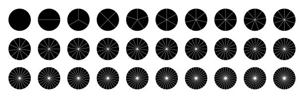 Segment of circle. Graph pie of circle. Chart with segments. Round pie with divide and 29 segments. Diagram with sections. Outline icons for infographic, pizza, fraction and portion. Vector Segment of circle. Graph pie of circle. Chart with segments. Round pie with divide and 29 segments. Diagram with sections. Outline icons for infographic, pizza, fraction and portion. Vector. Number 17 stock illustrations