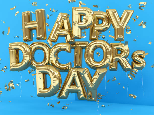 Happy Doctor's Day Balloons. 3D Render