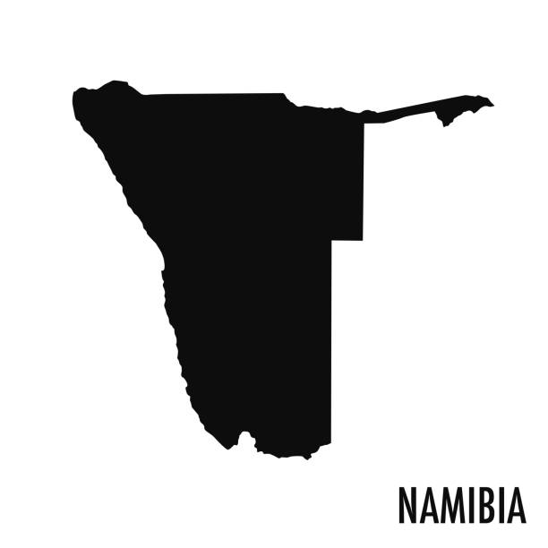 ilustrações, clipart, desenhos animados e ícones de ilustração da silhueta vetorial do mapa da namíbia - map namibia vector travel locations