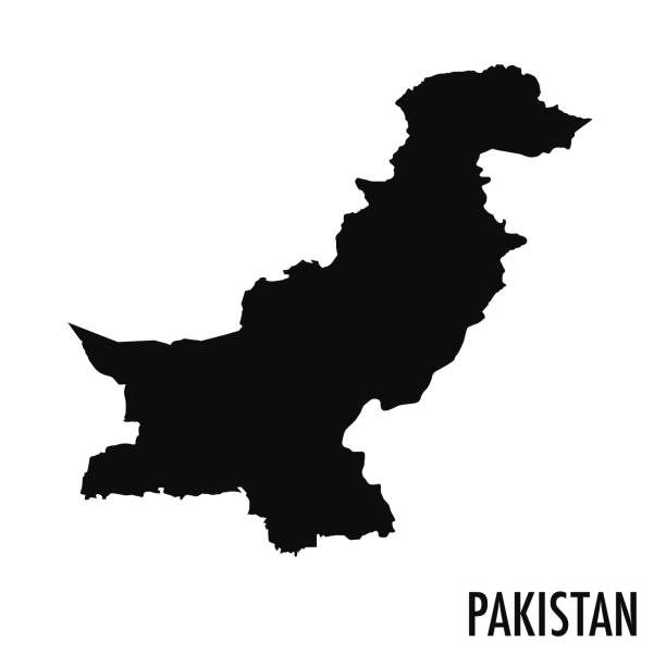 illustrazioni stock, clip art, cartoni animati e icone di tendenza di pakistan mappa vettoriale silhouette illustrazione - pakistan