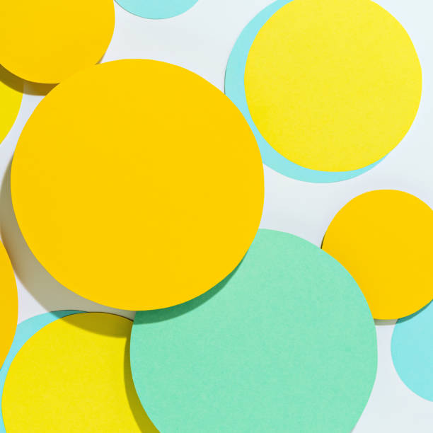 istock Fun and bright mockup of paper circles mosaic. 1401510361