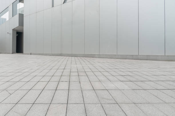 istock empty ground floor in front of modern architecture exterior. 1401511457