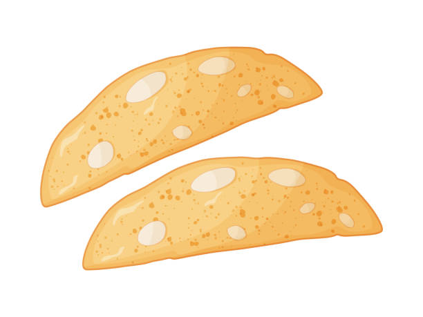 biscotti. cantucci. włoski deser. suche ciasteczka herbatniki z orzechami. - biscotti isolated cantucci almond stock illustrations