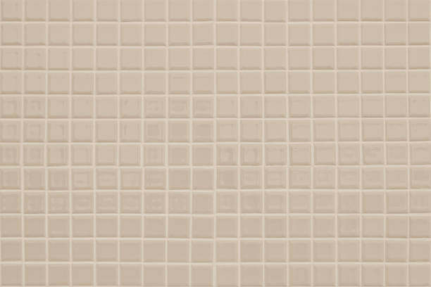 istock Pastel cream ceramic wall and floor tiles mosaic abstract background. Design geometric wallpaper texture decoration bedroom. Simple seamless pattern clean for backdrop advertising banner poster or web. 1401512227