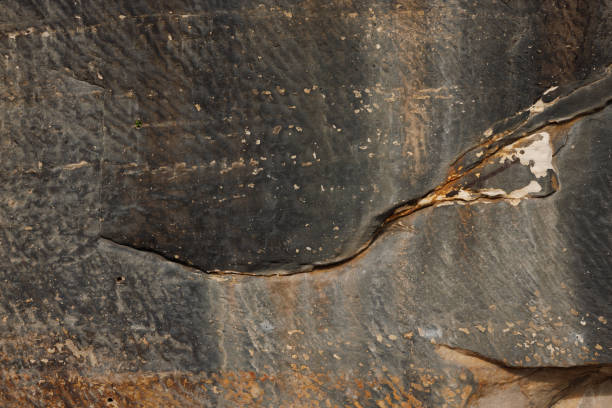 Free picture: Close-up of a grey sandstone rock with stain of motor oil ...