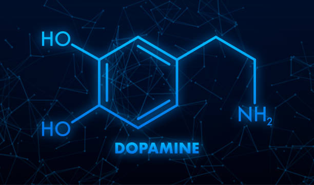 Abstract icon with dopamine formula. Dopamine formula Abstract icon with dopamine formula. Dopamine formula. dopamine stock illustrations