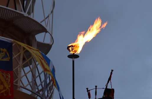 Close up of burning Jubilee beacon
