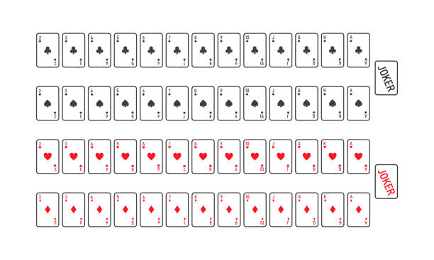 istock Four Playing Cards on White Background Showing Sixes - Hearts, Clubs, Spades and Diamonds 1401522201