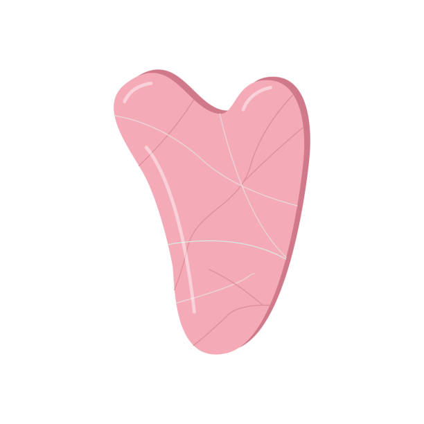 istock trendy gua sha scraper made of natural stone, massager for facial care. Vector illustration skin care concept. 1401522565