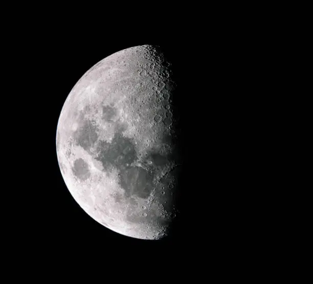 Very high resolution half moon showing lots of details