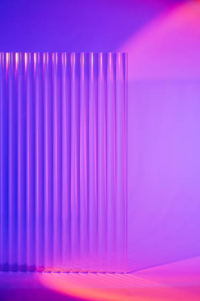 Colorful gradient background with ribbed acrylic plate