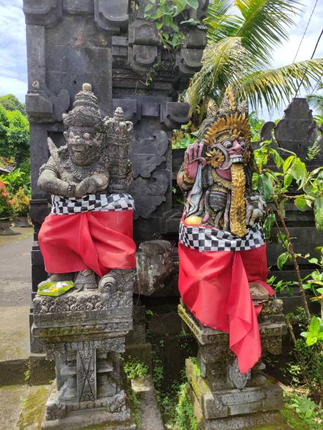 istock a statue in front of a temple in Bali 1401526256