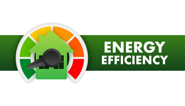 Green energy efficiency. Vector logo. Chart concept. Green energy background vector art illustration