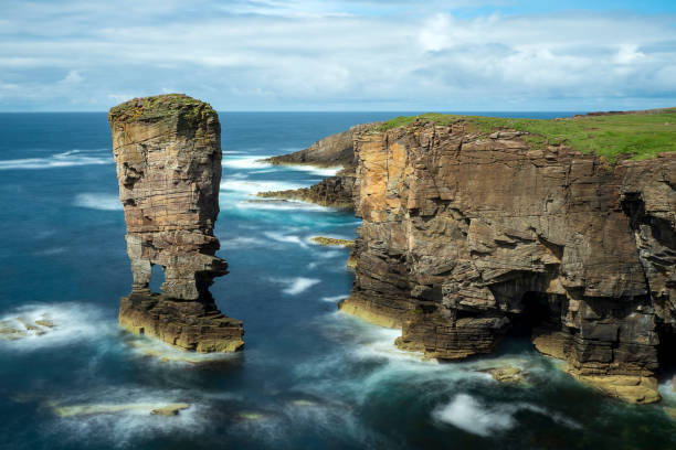 istock Long Exposure of Sea Stack at Yesnaby Cliffs, Orkney 1401531491
