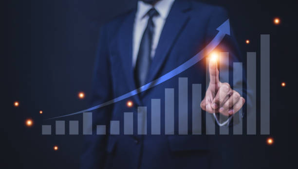 istock Businessman visual screen Business development to success and growing growth concept. 1401532898